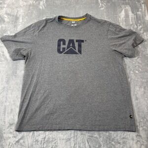 Caterpillar Mens XXL Gray Heather Logo Graphic Short Sleeve T-Shirt CAT Workwear